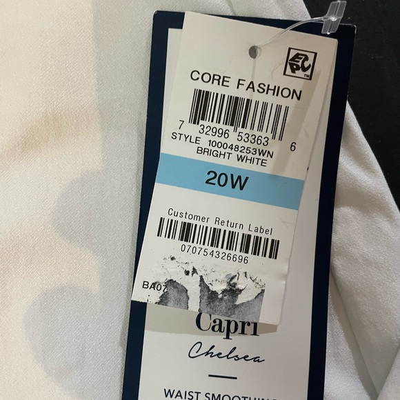 Charter club, Capri waist, smoothing slimming, 20 W bright white-no pockets-NWT - Picture 4 of 7